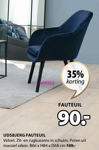 Promoties Udsbjerg fauteuil - Huismerk - Jysk - Geldig van 20/05/2024 tot 23/06/2024 bij Jysk