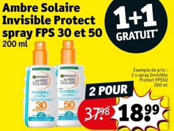 Promotions Ambre solaire spray invisible protect fps 50 - Garnier - Valide de 21/05/2024 à 26/05/2024 chez Kruidvat