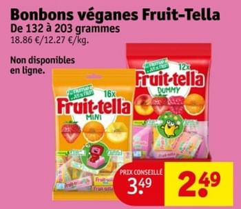 Promotions Bonbons véganes fruit-tella - Fruittella - Valide de 21/05/2024 à 26/05/2024 chez Kruidvat
