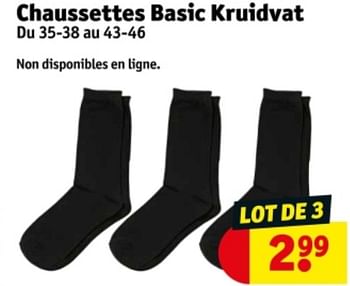 Promotions Chaussettes basic kruidvat - Produit maison - Kruidvat - Valide de 21/05/2024 à 26/05/2024 chez Kruidvat