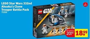 Promotions Lego star wars 332nd ahsoka`s clone trooper battle pack 75359 - Lego - Valide de 21/05/2024 à 26/05/2024 chez Kruidvat