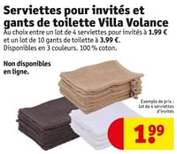 Promotions Lot de 4 serviettes d`invités - Villa Volance - Valide de 21/05/2024 à 26/05/2024 chez Kruidvat