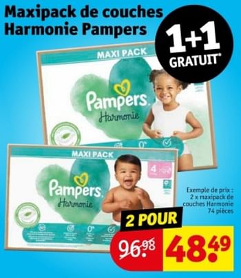 Promotions Maxipack de couches harmonie - Pampers - Valide de 21/05/2024 à 26/05/2024 chez Kruidvat