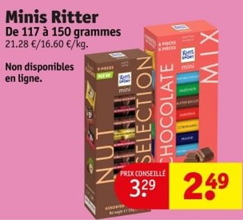 Promotions Minis ritter - Ritter Sport - Valide de 21/05/2024 à 26/05/2024 chez Kruidvat