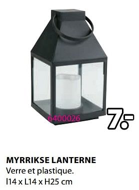 Promotions Myrrikse lanterne - Produit Maison - Jysk - Valide de 20/05/2024 à 23/06/2024 chez Jysk