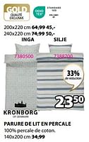 Promotions Parure de lit en percale inga - Kronborg - Valide de 20/05/2024 à 23/06/2024 chez Jysk