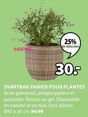Promotions Svartbak panier pour plantes - Produit Maison - Jysk - Valide de 20/05/2024 à 23/06/2024 chez Jysk