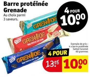 Promotions Barre protéinée salted caramel - Grenade - Valide de 21/05/2024 à 26/05/2024 chez Kruidvat