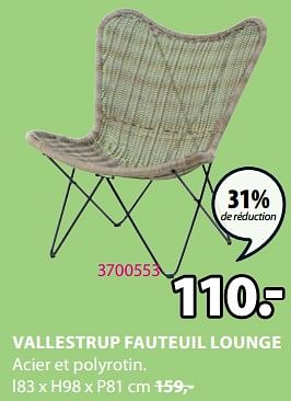 Promotions Vallestrup fauteuil lounge - Produit Maison - Jysk - Valide de 20/05/2024 à 23/06/2024 chez Jysk