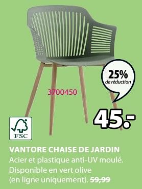 Promotions Vantore chaise de jardin - Produit Maison - Jysk - Valide de 20/05/2024 à 23/06/2024 chez Jysk