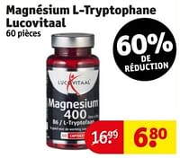 Promotions Magnésium l-tryptophane lucovitaal - Lucovitaal - Valide de 21/05/2024 à 26/05/2024 chez Kruidvat