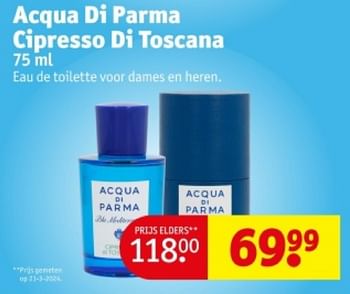 Promoties Acqua di parma cipresso di toscana edt - Acqua di Parma - Geldig van 21/05/2024 tot 26/05/2024 bij Kruidvat