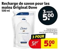 Promotions Recharge de savon pour les mains original dove - Dove - Valide de 21/05/2024 à 26/05/2024 chez Kruidvat