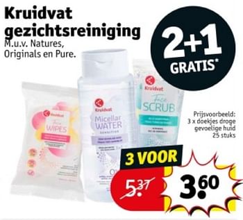 Promoties Doekjes droge gevoelige huid - Huismerk - Kruidvat - Geldig van 21/05/2024 tot 26/05/2024 bij Kruidvat