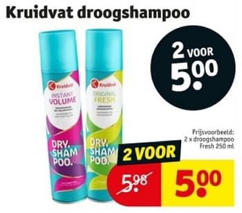 Promoties Droogshampoo fresh - Huismerk - Kruidvat - Geldig van 21/05/2024 tot 26/05/2024 bij Kruidvat