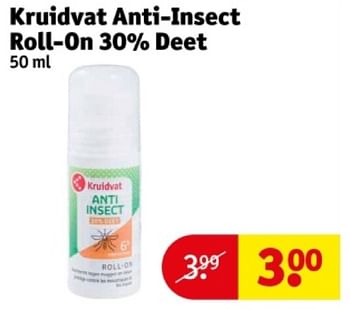 Promoties Kruidvat anti-insect roll-on 30% deet - Huismerk - Kruidvat - Geldig van 21/05/2024 tot 26/05/2024 bij Kruidvat