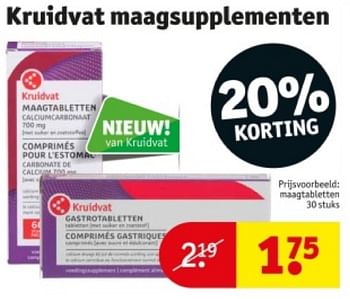 Promoties Maagtabletten - Huismerk - Kruidvat - Geldig van 21/05/2024 tot 26/05/2024 bij Kruidvat