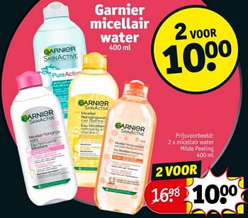 Promoties Micellair water milde peeling - Garnier - Geldig van 21/05/2024 tot 26/05/2024 bij Kruidvat