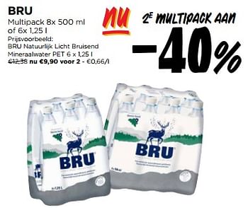 Promoties Bru natuurlijk licht bruisend mineraalwater pet - Bru - Geldig van 22/05/2024 tot 28/05/2024 bij Jumbo