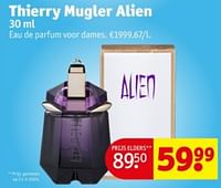 Promoties Thierry mugler alien edp - Thierry Mugler - Geldig van 21/05/2024 tot 26/05/2024 bij Kruidvat