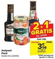 Promotions Antipasti ponti giardiniera - Ponti - Valide de 22/05/2024 à 03/06/2024 chez Carrefour