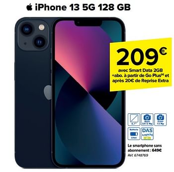 Promotions Apple iphone 13 5g 128 gb - Apple - Valide de 22/05/2024 à 03/06/2024 chez Carrefour
