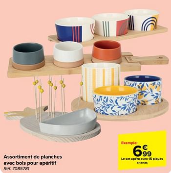 Promotions Assortiment de planches avec bols pour apéritif - Produit maison - Carrefour  - Valide de 22/05/2024 à 03/06/2024 chez Carrefour