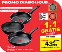 Promotions Assortiment de poêles ou woks force - Tefal - Valide de 22/05/2024 à 03/06/2024 chez Carrefour