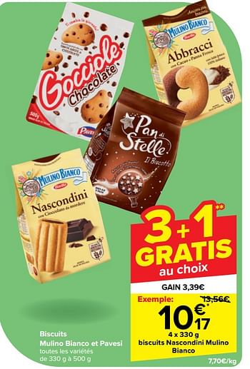 Promotions Biscuits nascondini mulino bianco - Mulino Bianco - Valide de 22/05/2024 à 03/06/2024 chez Carrefour