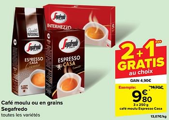 Promotions Café moulu espresso casa - Segafredo - Valide de 22/05/2024 à 03/06/2024 chez Carrefour