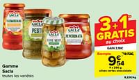 Promotions Olives vertes snocciolate - Sacla - Valide de 22/05/2024 à 03/06/2024 chez Carrefour