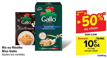 Promotions Riso per risotti - Gallo - Valide de 22/05/2024 à 03/06/2024 chez Carrefour