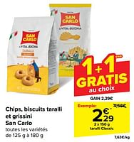 Promotions Taralli classic - San Carlo - Valide de 22/05/2024 à 03/06/2024 chez Carrefour