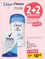 Promoties Deodorant stick original - Dove - Geldig van 22/05/2024 tot 04/06/2024 bij DI
