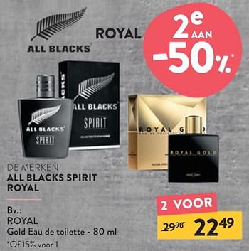Promoties Royal gold eau de toilette - All black's - Geldig van 22/05/2024 tot 04/06/2024 bij DI
