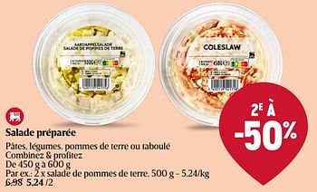 Promotions Salade de pommes de terre - Produit Maison - Delhaize - Valide de 23/05/2024 à 29/05/2024 chez Delhaize