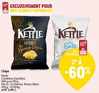 Promotions Chips kettle intense, honey dijon - Kettle - Valide de 23/05/2024 à 29/05/2024 chez Delhaize