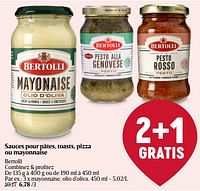 Promotions Mayonnaise, olio d`oliva - Bertolli - Valide de 23/05/2024 à 29/05/2024 chez Delhaize