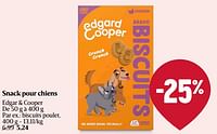 Promotions Snack pour chiens edgar + cooper biscuits poulet - Edgard & Cooper - Valide de 23/05/2024 à 29/05/2024 chez Delhaize