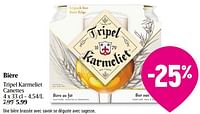 Promotions Bière tripel karmeliet - TRipel Karmeliet - Valide de 23/05/2024 à 29/05/2024 chez Delhaize