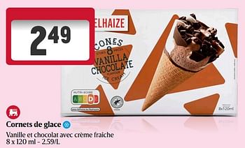 Promotions Cornets de glace - Produit Maison - Delhaize - Valide de 23/05/2024 à 29/05/2024 chez Delhaize