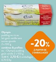 Promotions Olympia pudding goût vanille - Olympia - Valide de 22/05/2024 à 04/06/2024 chez OKay