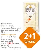 Promotions Ferrero rocher chocolat blanc aux noisettes - Ferrero - Valide de 22/05/2024 à 04/06/2024 chez OKay