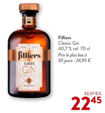 Promotions Filliers classic gin - Filliers - Valide de 22/05/2024 à 04/06/2024 chez OKay