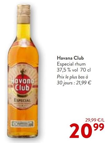 Promotions Havana club especial rhum - Havana club - Valide de 22/05/2024 à 04/06/2024 chez OKay