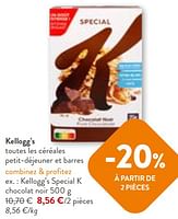 Promotions Kellogg’s special k chocolat noir - Kellogg's - Valide de 22/05/2024 à 04/06/2024 chez OKay