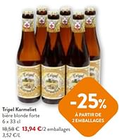 Promotions Tripel karmeliet bière blonde forte - TRipel Karmeliet - Valide de 22/05/2024 à 04/06/2024 chez OKay