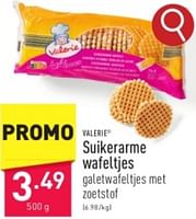 Promoties Suikerarme wafeltjes - Valerie - Geldig van 31/05/2024 tot 02/06/2024 bij Aldi