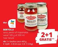 Promoties Bertolli basilico saus - Bertolli - Geldig van 23/05/2024 tot 05/06/2024 bij Spar (Colruytgroup)