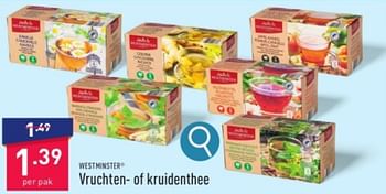 Promoties Vruchten- of kruidenthee - Westminster - Geldig van 27/05/2024 tot 02/06/2024 bij Aldi